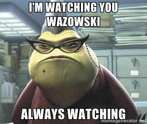 Been watching you watching me. Корпорация монстров начальница. Корпорация монстров жаба в очках. Я Слежу за тобой Корпорация монстров. Корпорация монстров Мем с Майклом спасибо за внимание.